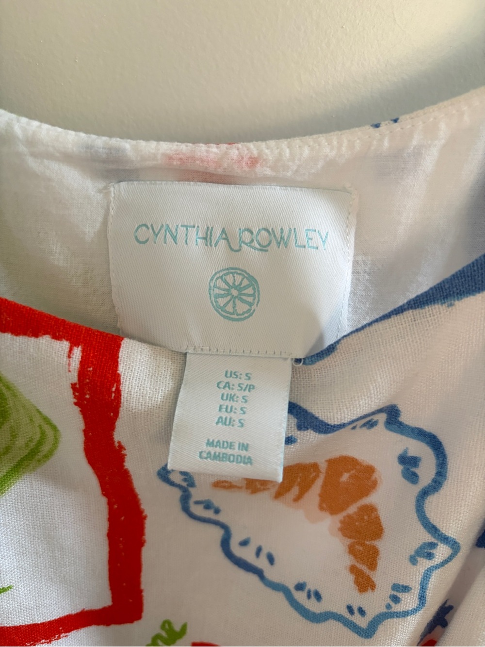 Cynthia Rowley Linen Blend Cocktail Print Tiered Midi Dress Size Small - Picture 3 of 4